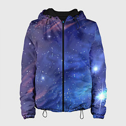 Куртка с капюшоном женская Звёздное небо, цвет: 3D-черный