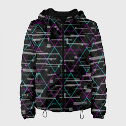 Куртка с капюшоном женская Futuristic Argyle, цвет: 3D-черный