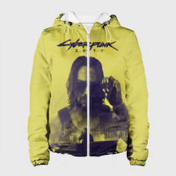 Куртка с капюшоном женская Cyberpunk 2077, цвет: 3D-белый