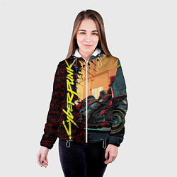 Куртка с капюшоном женская Киберпанк, цвет: 3D-белый — фото 2