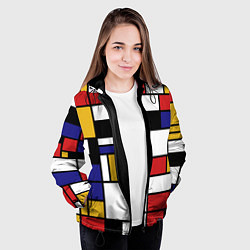 Куртка с капюшоном женская Color blocking, цвет: 3D-черный — фото 2