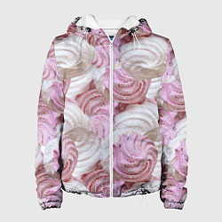 Куртка с капюшоном женская Зефир белый и розовый, цвет: 3D-белый