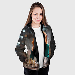 Куртка с капюшоном женская Queens Gambit Ход Королевы, цвет: 3D-черный — фото 2