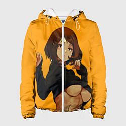 Куртка с капюшоном женская Uraraka Ahegao Урарака, цвет: 3D-белый