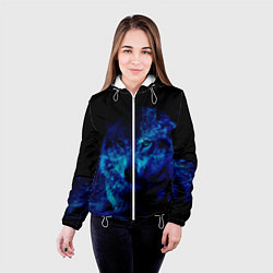 Куртка с капюшоном женская Волк Вселенная, цвет: 3D-белый — фото 2