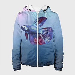 Куртка с капюшоном женская Рыбка, цвет: 3D-белый