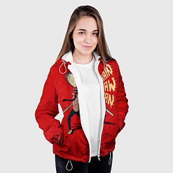 Куртка с капюшоном женская Человек Бензопила, цвет: 3D-белый — фото 2