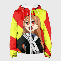 Куртка с капюшоном женская Человек Бензопила, цвет: 3D-белый