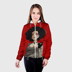 Куртка с капюшоном женская Residen Evil Вампирша village, цвет: 3D-белый — фото 2