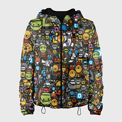 Куртка с капюшоном женская АНИМЕ СМАЙЛЫ, цвет: 3D-черный