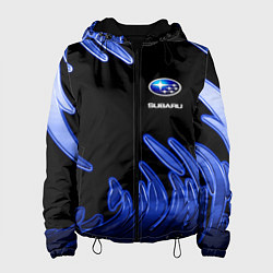 Куртка с капюшоном женская Subaru, цвет: 3D-черный