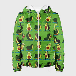 Куртка с капюшоном женская Авокадо Зарядка, цвет: 3D-белый