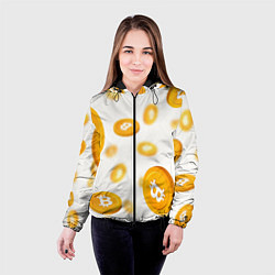 Куртка с капюшоном женская BITCOIN КРИПТОВАЛЮТА Z, цвет: 3D-черный — фото 2