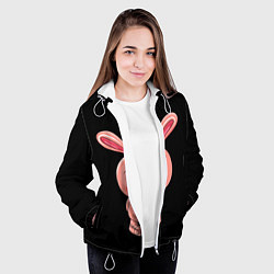 Куртка с капюшоном женская ЗАЙЧИК, цвет: 3D-белый — фото 2