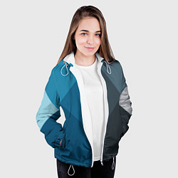 Куртка с капюшоном женская Геометрия, цвет: 3D-белый — фото 2