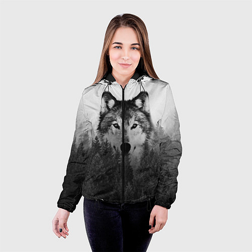 Женская куртка Волк / 3D-Черный – фото 4