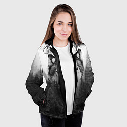 Куртка с капюшоном женская Волк, цвет: 3D-черный — фото 2