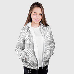 Куртка с капюшоном женская Русские народные узоры, цвет: 3D-белый — фото 2