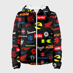 Куртка с капюшоном женская Motorcycle pattern Мото паттерн Z, цвет: 3D-белый