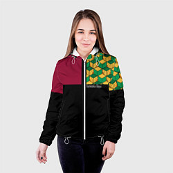 Куртка с капюшоном женская Гию Томиока Kimetsu no Yaiba, цвет: 3D-белый — фото 2