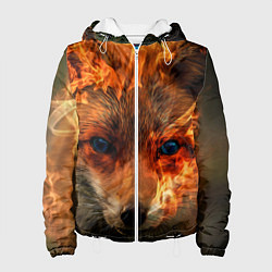 Куртка с капюшоном женская Огненная лиса, цвет: 3D-белый