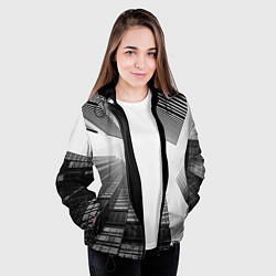 Куртка с капюшоном женская Минимализм, цвет: 3D-черный — фото 2