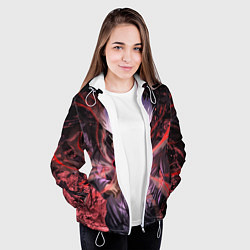 Куртка с капюшоном женская Магическая битва, цвет: 3D-белый — фото 2