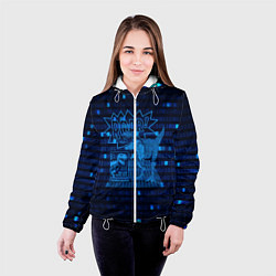 Куртка с капюшоном женская Проекция динозавра в 3D, цвет: 3D-белый — фото 2