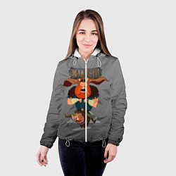 Куртка с капюшоном женская Valheim викинг на свине, цвет: 3D-белый — фото 2