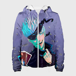Куртка с капюшоном женская Магическая битва Карты, цвет: 3D-белый