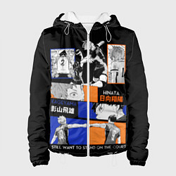 Куртка с капюшоном женская Хината и Кагеяма, цвет: 3D-белый