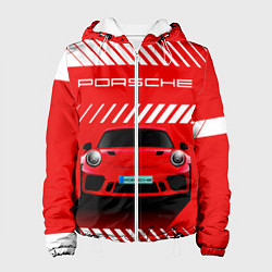 Куртка с капюшоном женская PORSCHE ПОРШЕ RED STYLE, цвет: 3D-белый