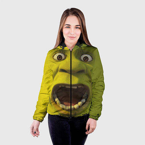 Женская куртка Shrek is Yelling / 3D-Черный – фото 4