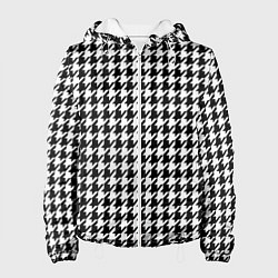 Куртка с капюшоном женская Гусиная лапка, цвет: 3D-белый