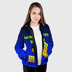 Куртка с капюшоном женская Geometry Dash, цвет: 3D-черный — фото 2