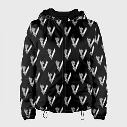 Куртка с капюшоном женская Викинги Лого Паттерн Vikings Pattern Z, цвет: 3D-черный