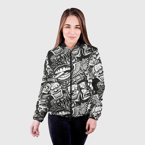 Женская куртка Тату ретро / 3D-Черный – фото 4