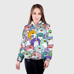 Куртка с капюшоном женская Пингвины, цвет: 3D-белый — фото 2