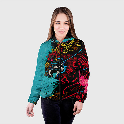 Женская куртка Дракон Dragon / 3D-Черный – фото 4