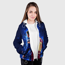 Куртка с капюшоном женская Leo Messi Лео Месси 10, цвет: 3D-белый — фото 2