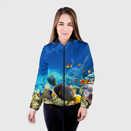 Женская куртка Морской мир / 3D-Черный – фото 4