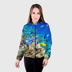 Куртка с капюшоном женская Морской мир, цвет: 3D-черный — фото 2