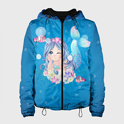Куртка с капюшоном женская Русалочка, цвет: 3D-черный