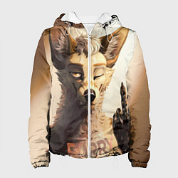 Куртка с капюшоном женская Furry jackal, цвет: 3D-белый