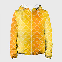 Куртка с капюшоном женская Желтая чешуя, цвет: 3D-белый