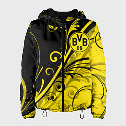 Куртка с капюшоном женская ФК БОРУССИЯ FC BORUSSIA, цвет: 3D-черный