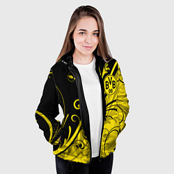Куртка с капюшоном женская ФК БОРУССИЯ FC BORUSSIA, цвет: 3D-черный — фото 2