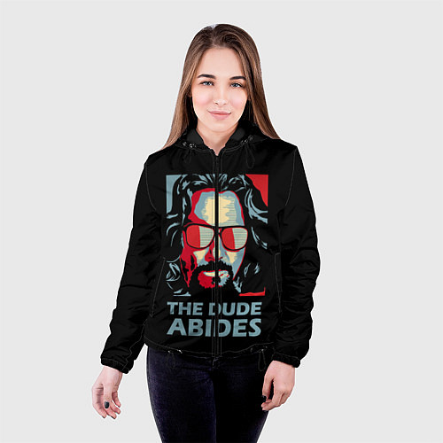 Женская куртка The Dude Abides Лебовски / 3D-Черный – фото 4