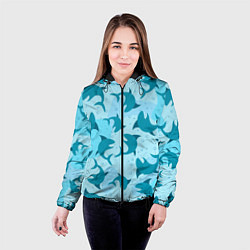Куртка с капюшоном женская Акулы, цвет: 3D-черный — фото 2