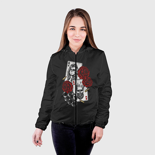 Женская куртка Карты / 3D-Черный – фото 4